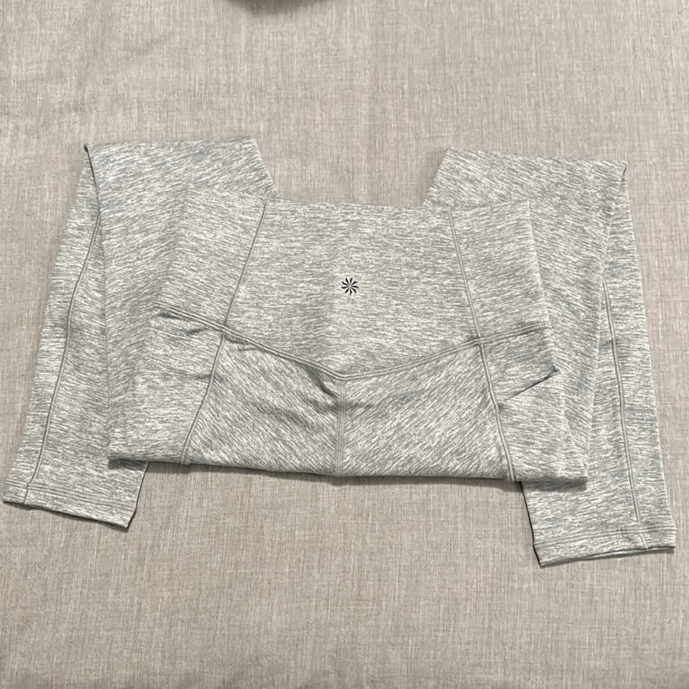 Athleta Salutation Stash Pocket Tight Legging - Size Small Marled Grey